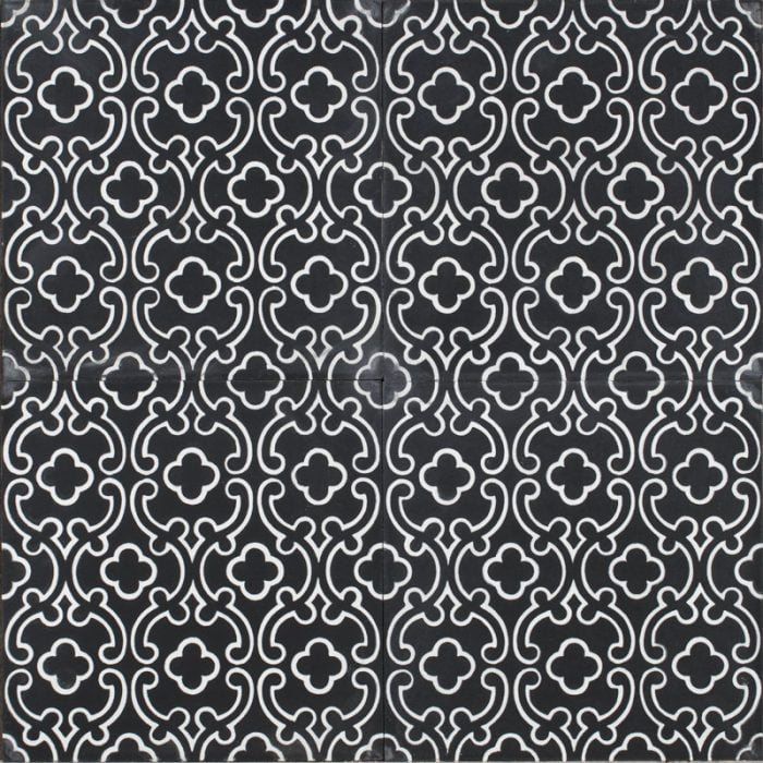 Designer Encaustic Tiles - Black Caravana