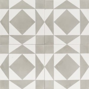 Grey and white patterned tile