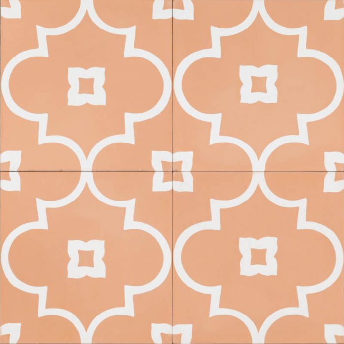 Designer Encaustic Tiles - Soft Salmon Annalise
