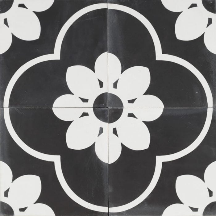 Designer Encaustic Tiles - Black Marseille