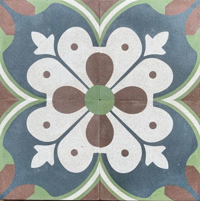 Designer Encaustic Tiles - Blue Magnolia