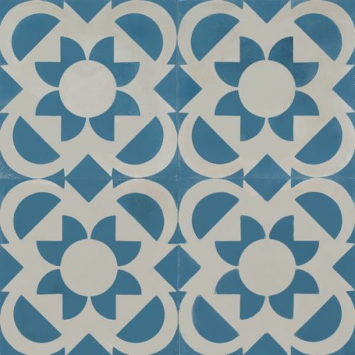 Designer Encaustic Tiles - Blue Sunflower