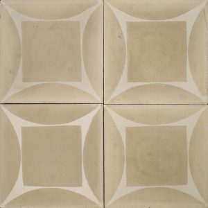 Cement brown tile with a white design