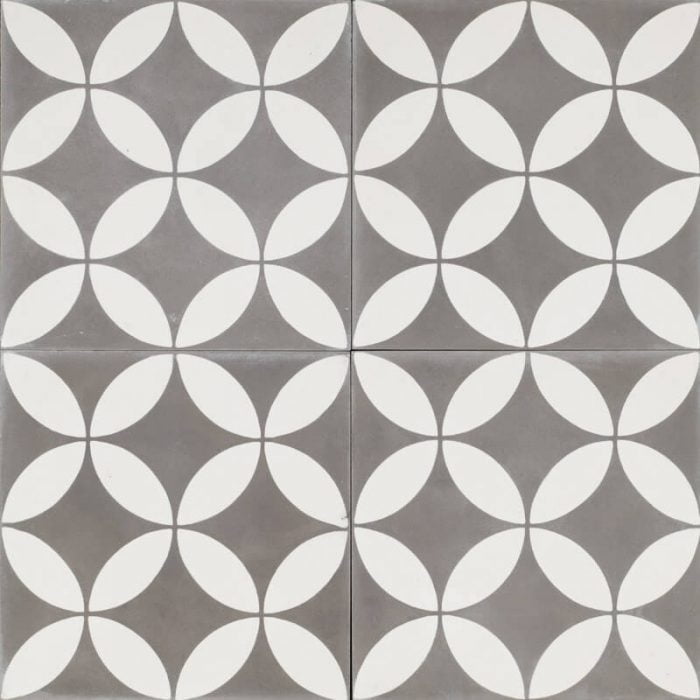 Reproduction Tiles - Charcoal Petite Fleur
