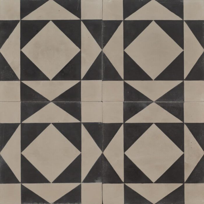 Designer Encaustic Tiles - Grey and Black Urban Retro