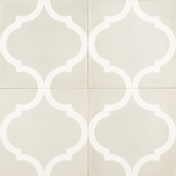 Designer Encaustic Tiles - Grey Arabesque
