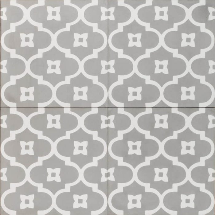 Designer Encaustic Tiles - Grey Moorish Night