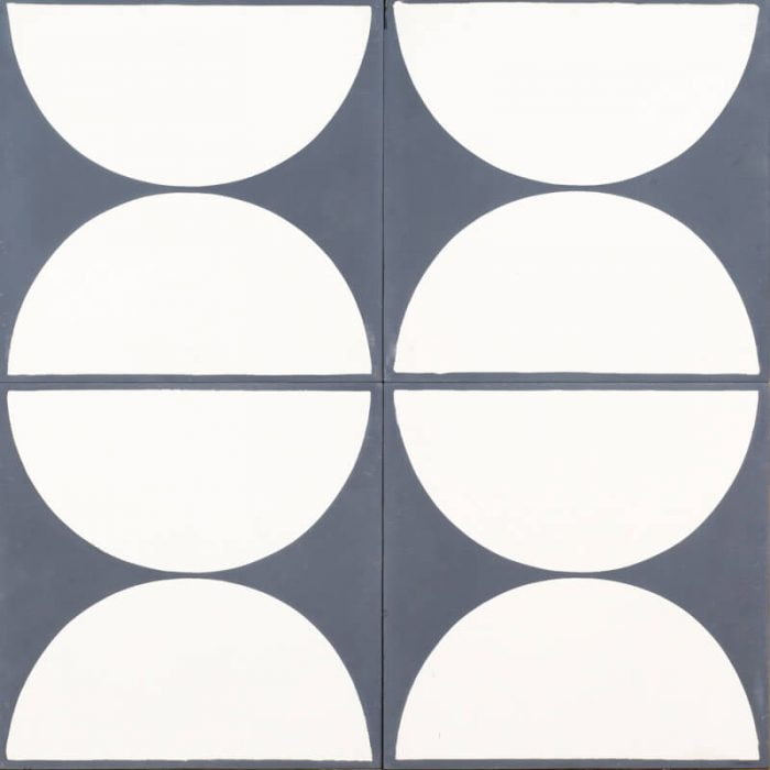 Designer Encaustic Tiles - Navy La Luna