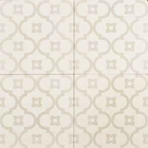 Light grey pattern on white tile
