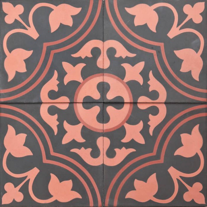 Reproduction Tiles - Red and Black Clover
