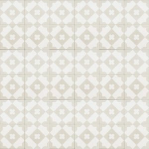 white tile with light grey pattern