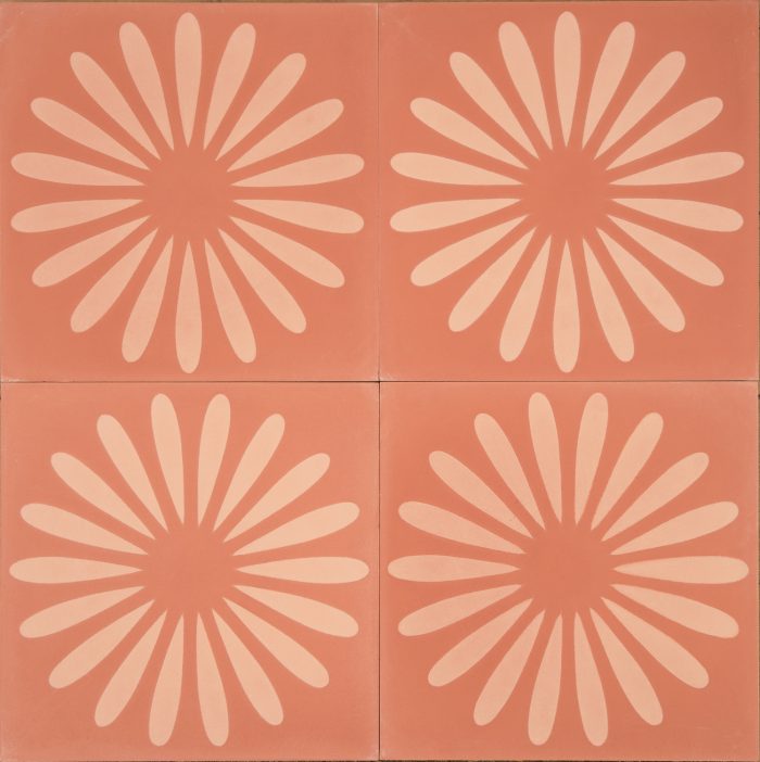Designer Encaustic Tiles - Pink Flower