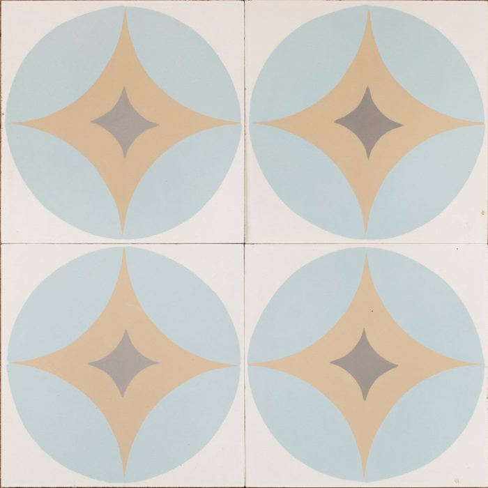 Designer Encaustic Tiles - Blue Retro Star