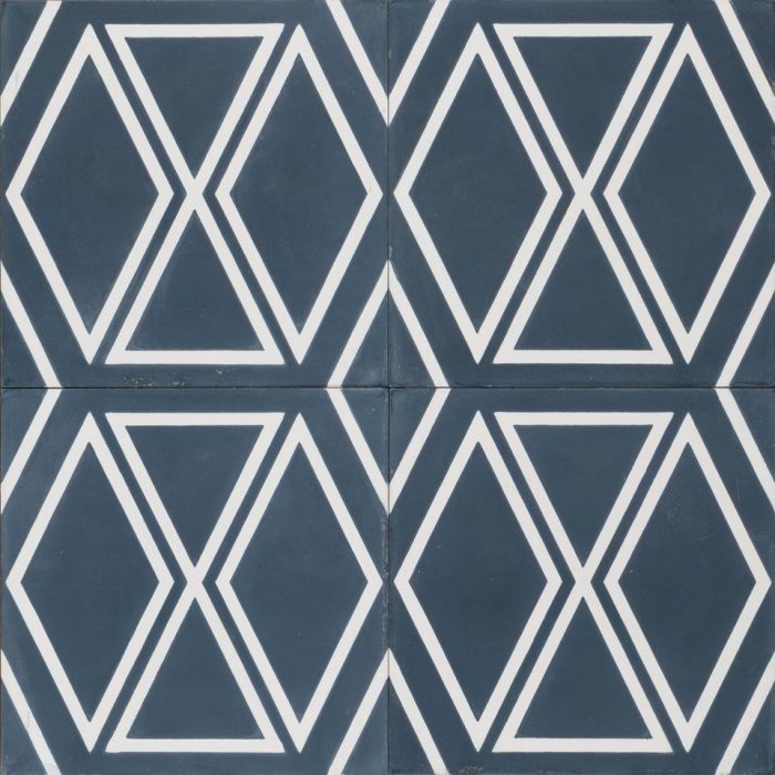 Designer Encaustic Tiles - Navy La Paz