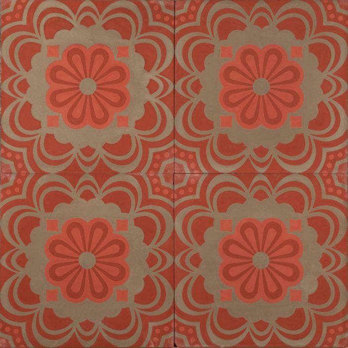Designer Encaustic Tiles - Red Lisbon