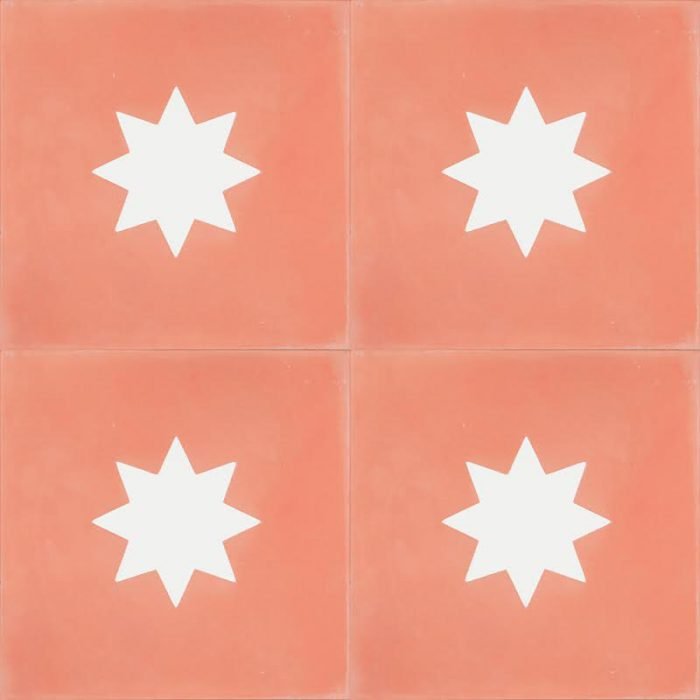 Outdoor Tiles - Dusty Pink Star