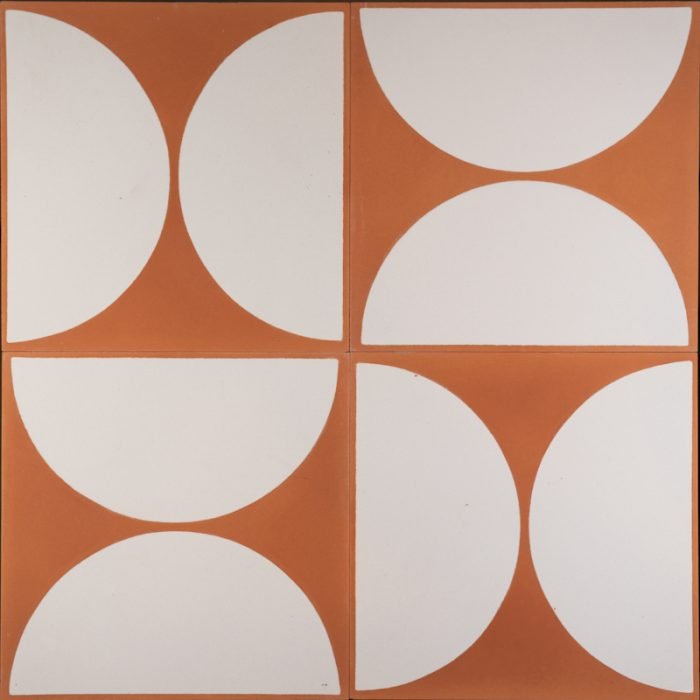 Designer Encaustic Tiles - Dark Tangerine La Luna
