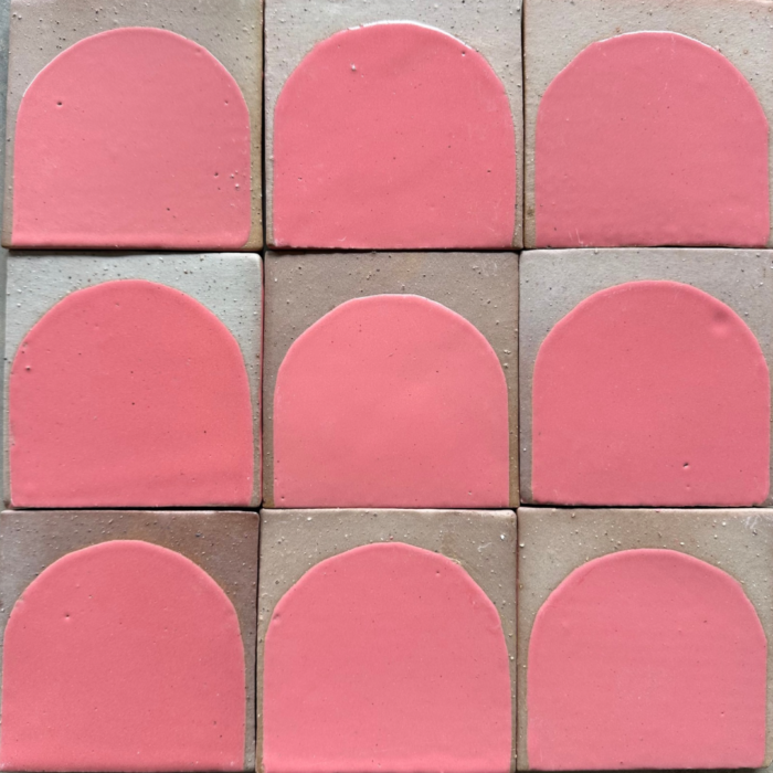 Glazed Feature Tiles - Pink Caves