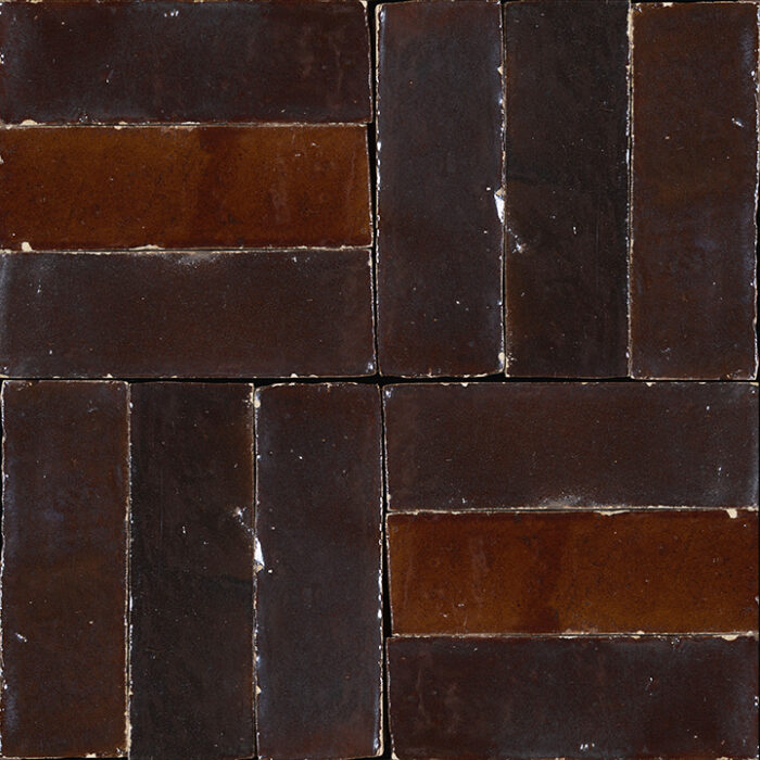 Moroccan Handmade Tiles - Maroon Glazed Brick