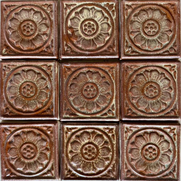 Glazed Feature Tiles - Glazed Dried Sunflower